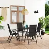 Image de Ensemble à manger de jardin 5 pcs noir