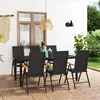 Image de Ensemble à manger de jardin 7 pcs noir et marron