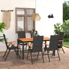 Image de Ensemble à manger de jardin 7 pcs noir et marron