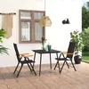 Image de vidaXL 3-delige Tuinset zwart en bruin3060088