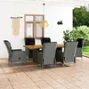 Image de vidaXL Mobilier à dîner 7 pcs avec coussins Résine tressée Gris clair
