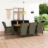 Image de Salon de jardin Vidaxl 8 personnes 9 pieces resine tressee 200.0 x 100 x 74 cm noir