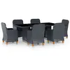 Image de Salon de jardin Vidaxl resine tressee gris 7 pieces 200.0 x 100 x 74 7 personnes