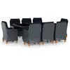 Image de Salon de jardin Vidaxl resine tressee gris 9 pieces 200.0 x 100 x 74 9 personnes