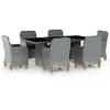 Image de Salon de jardin Vidaxl resine tressee gris 7 pieces 200.0 x 100 x 74