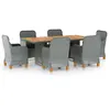 Image de Salon de jardin Vidaxl resine tressee gris 7 pieces 7 personnes