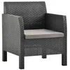 Image de Chaise de jardin avec coussin PP Rotin Anthracite