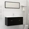 Image de vidaXL Inbouwwastafel met kraan 101x39x18 cm keramiek wit148627