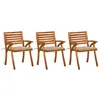 Image de Lot de 3 chaise vidaxl exterieur empilable non pliable en acacia H. 87 cm marron
