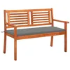 Image de Banc de jardin 2 places avec coussin 120 cm Bois d eucalyptus