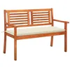 Image de Banc de jardin 2 places avec coussin 120 cm Bois d eucalyptus