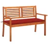 Image de Banc de jardin 2 places avec coussin 120 cm Bois d eucalyptus