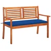 Image de vidaXL Tuinbank 2-zits met kussen 120 cm massief eucalyptushout3060979