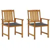 Image de Lot de 2 chaise vidaxl H. 92 cm non pliable exterieur en bois massif marron