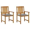 Image de Lot de 2 chaise vidaxl en bois massif non pliable exterieur H. 92 cm gris