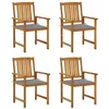 Image de Chaises de jardin avec coussins lot de 4 Bois d acacia massif