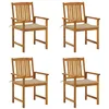 Image de Chaises de jardin avec coussins lot de 4 Bois d acacia massif