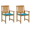 Image de Lot de 2 chaise vidaxl exterieur H. 92 cm bleu en bois massif