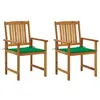 Image de vidaXL Chaises de jardin avec coussins 2 pcs Bois d'acacia massif