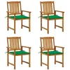 Image de Chaises de jardin avec coussins lot de 4 Bois d acacia massif
