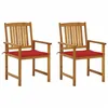 Image de Lot de 2 chaise vidaxl en bois massif non pliable H. 92 cm exterieur marron