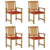 Image de Lot de 4 chaise Vidaxl polyester 92 cm rouge