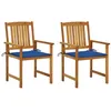 Image de Chaises de jardin avec coussins lot de 2 Bois d acacia massif