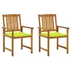 Image de Chaises de jardin avec coussins lot de 2 Bois d acacia massif