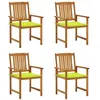 Image de Chaises de jardin avec coussins lot de 4 Bois d acacia massif