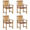 Image de Chaises de jardin avec coussins lot de 4 Bois d acacia massif