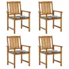 Image de Lot de 4 chaise Vidaxl en bois massif exterieur gris H. 92 cm