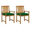Image de Lot de 2 chaise vidaxl H. 92 cm non pliable en bois massif exterieur marron