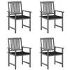 Image de Lot de 4 chaise Vidaxl en bois massif H. 92 cm gris exterieur