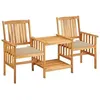 Image de vidaXL Acacia Solide Chaises de Jardin avec Table à Thé et Coussins Ensemble de Meubles de Bistro Salon de Jardin Mobilier 3061278