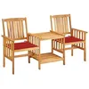 Image de vidaXL Acacia Solide Chaises de Jardin avec Table à Thé et Coussins Salon de Jardin Mobilier de Bistro Ensemble de Meubles 3061281