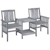 Image de vidaXL Chaises de jardin avec table à thé et coussins Acacia solide, 159 x 61 x 92 cm
