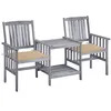 Image de vidaXL Acacia Solide Chaises de Jardin avec Table à Thé et Coussins Fauteuils de Salle à Manger d'Extérieur Mobilier de 3061305