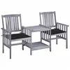 Image de Chaise vidaxl H. 92 cm non pliable en acacia exterieur noir