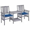 Image de vidaXL Acacia Solide Chaises de Jardin avec Table à Thé et Coussins Fauteuils de Salle à Manger d'Extérieur Mobilier de 3061312