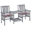 Image de vidaXL Tuinstoelen met tafeltje en kussens massief acaciahout3061315