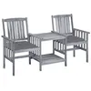 Image de Chaise vidaxl exterieur non pliable en acacia H. 92 cm gris