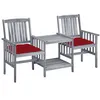 Image de vidaXL Tuinstoelen met tafeltje en kussens massief acaciahout3061323