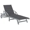 Image de Chaise longue de jardin avec coussin Bois d acacia solide
