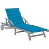 Image de Chaise longue de jardin avec coussin Bois d acacia solide
