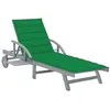 Image de Chaise longue de jardin avec coussin Bois d acacia solide