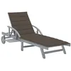 Image de Chaise longue de jardin avec coussin Bois d acacia solide