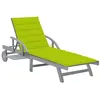 Image de Chaise longue de jardin avec coussin Bois d acacia solide