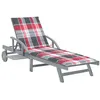 Image de vidaXL Chaise longue de jardin avec coussin Bois d'acacia solide3061342
