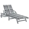 Image de Chaise longue de jardin avec coussin Bois d acacia solide