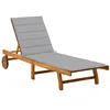 Image de vidaXL Chaise longue de jardin avec coussin Bois d'acacia solide3061345
